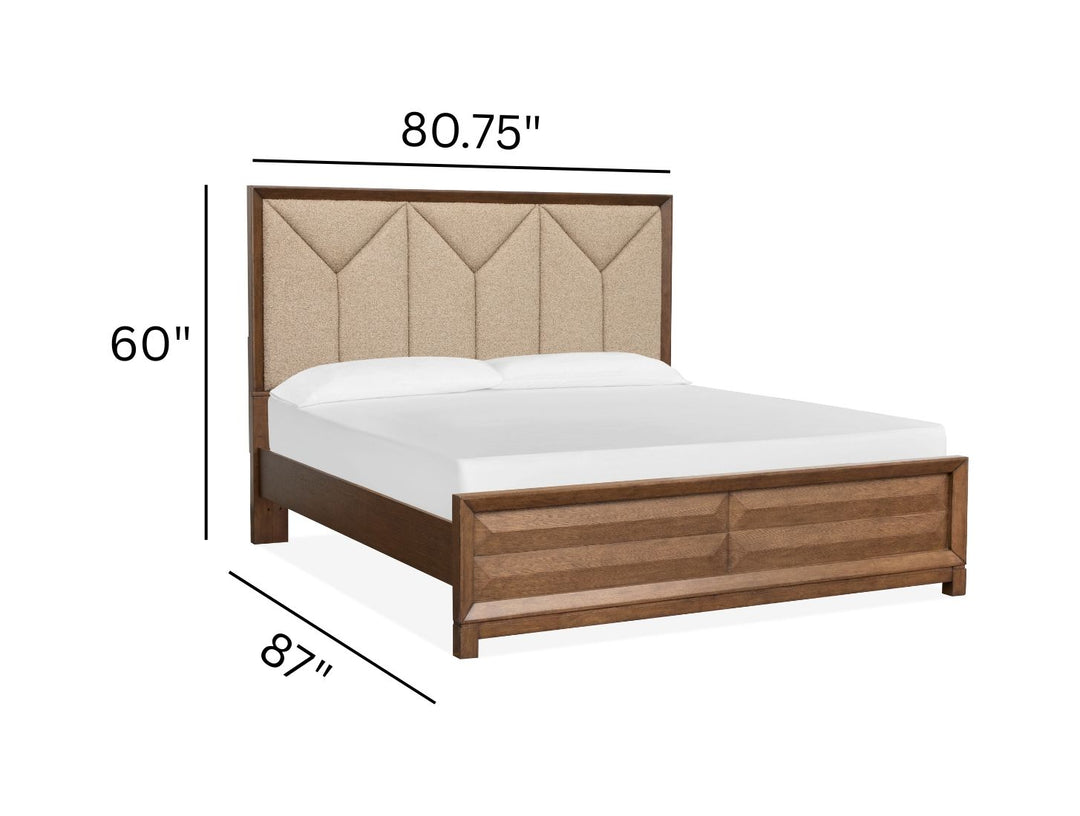 Callisto Bourbon Brown King Upholstered Panel Bed - B6396-65