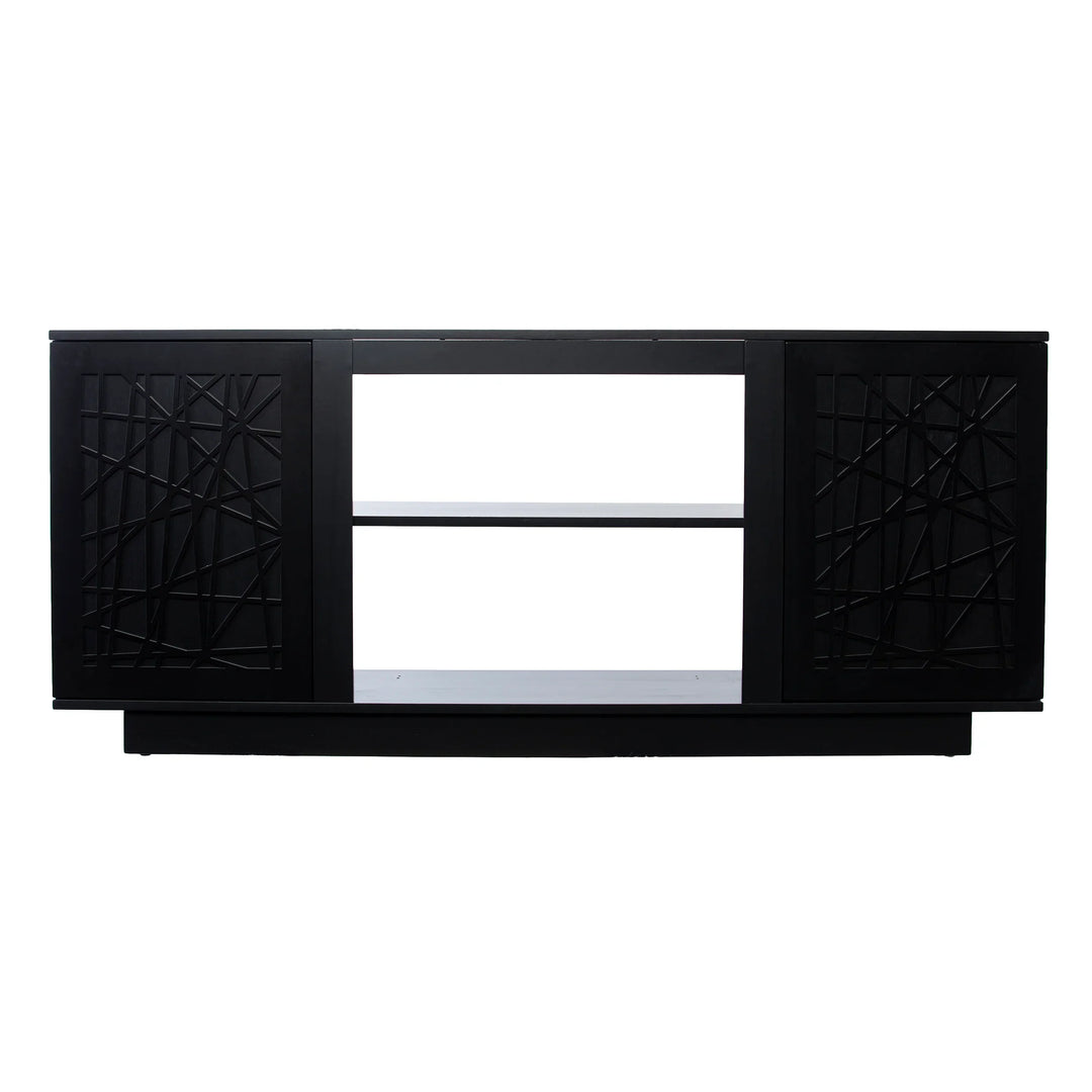 Delgrave Media Console w/ Storage - Black - AmericanHomeFurniture