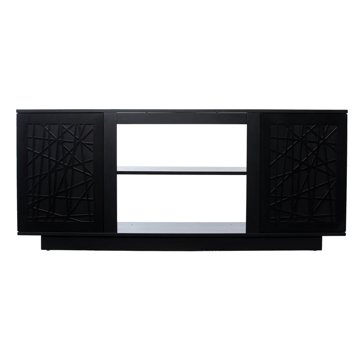 Delgrave Media Console w/ Storage - Black - AmericanHomeFurniture
