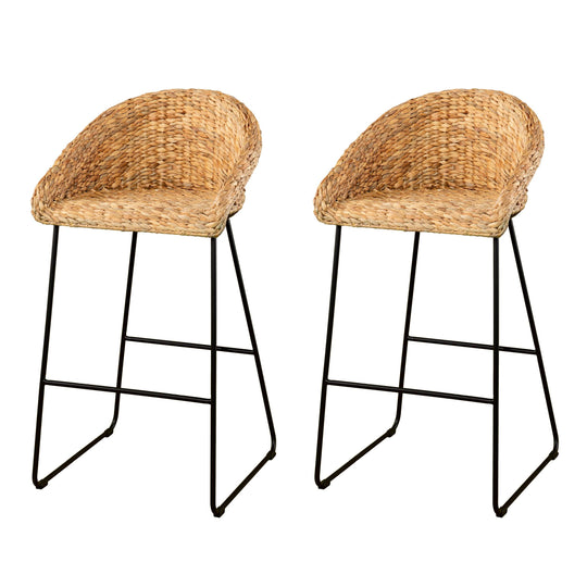 SEI Furniture Landrine Water Hyacinth Bar Stools – 2pc Set BAR STOOLS + COUNTER STOOLS
