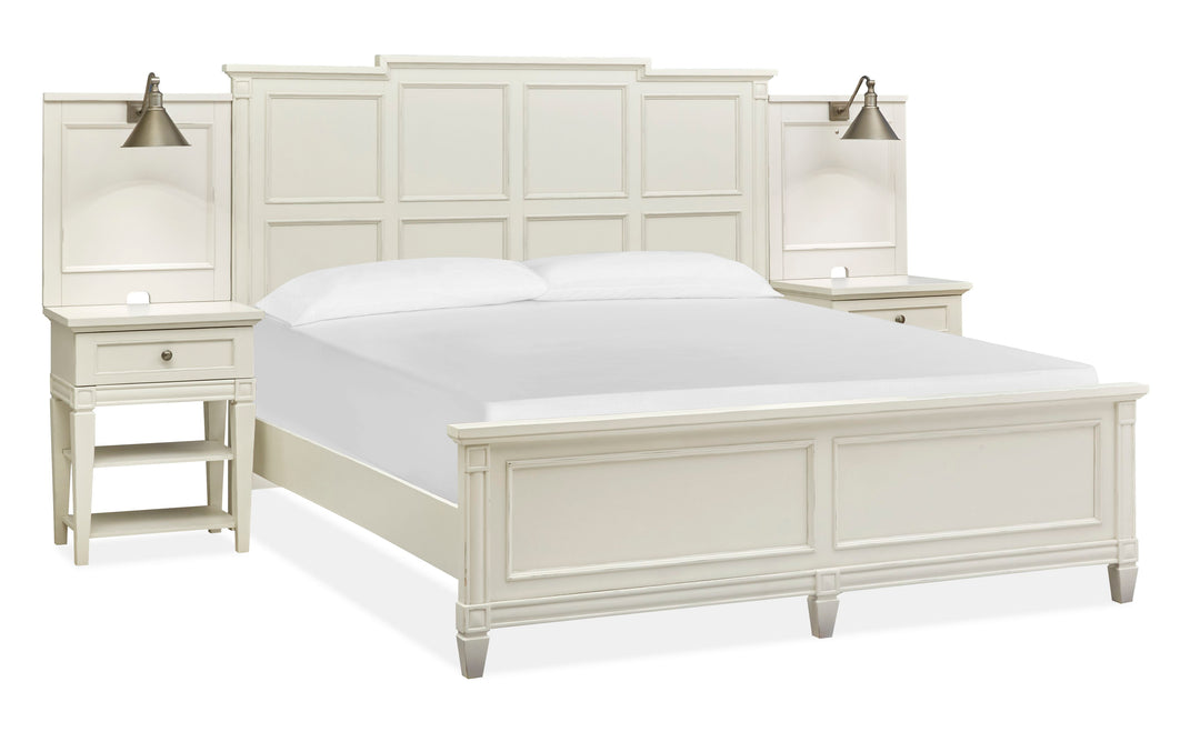 Willowbrook Egg Shell White King Wall Panel Bed - B5324-64B