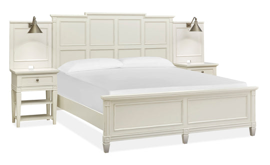 Willowbrook Egg Shell White King Wall Panel Bed - B5324-64B