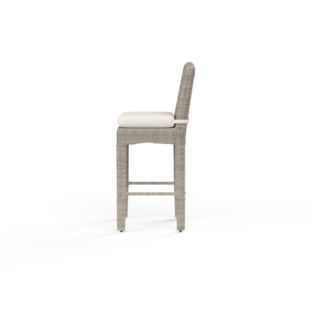 American Home Furniture | Sunset West - Manhattan Barstool in Linen Canvas w/ Self Welt