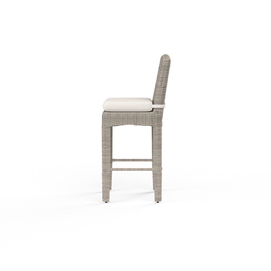 American Home Furniture | Sunset West - Manhattan Barstool in Linen Canvas w/ Self Welt