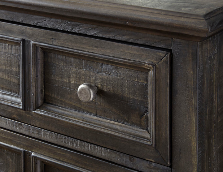 Calistoga Weathered Charcoal Drawer Dresser With Landscape Mirror - B2590-2040