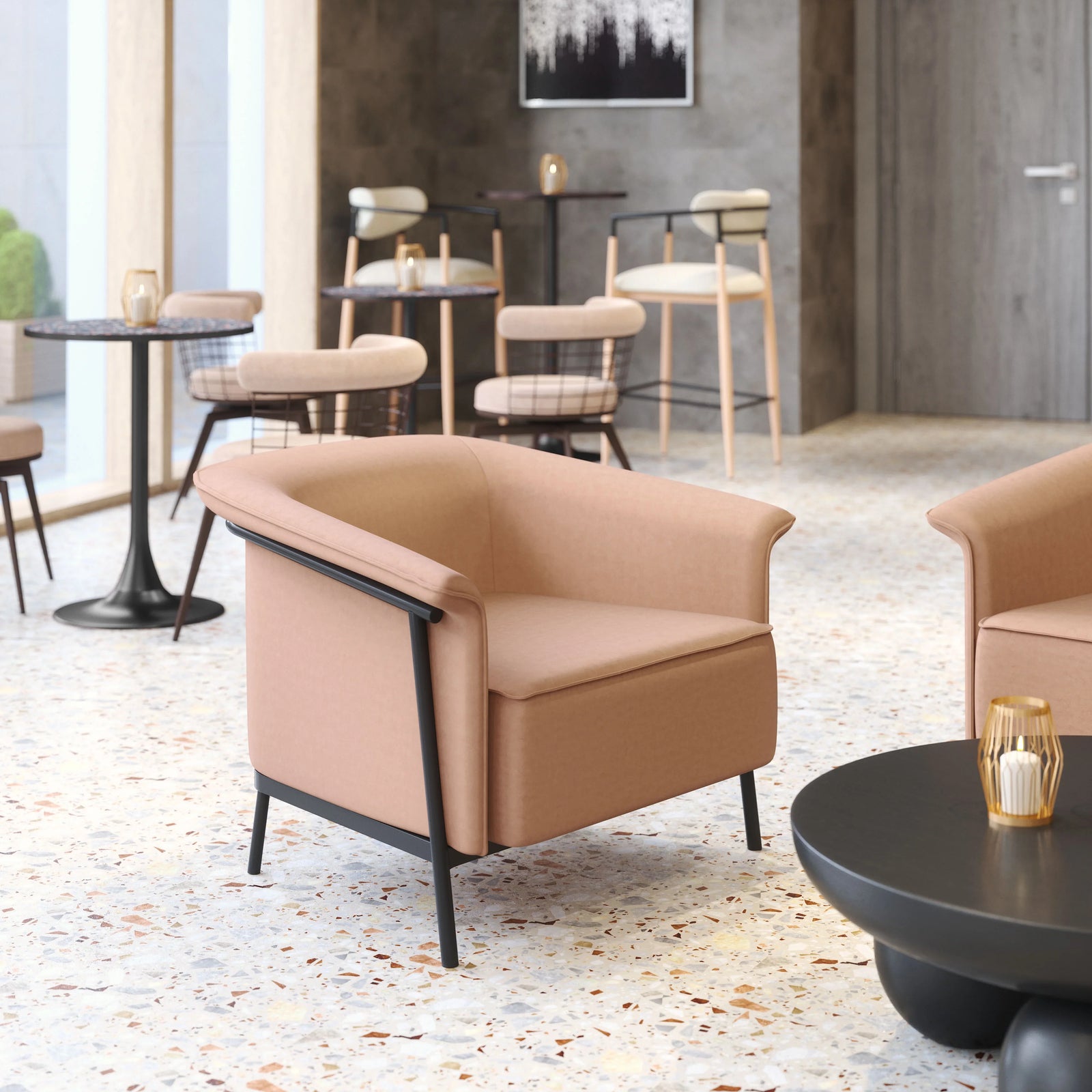 Zuo Burry Accent Chair Tan ACCENT + LOUNGE CHAIRS