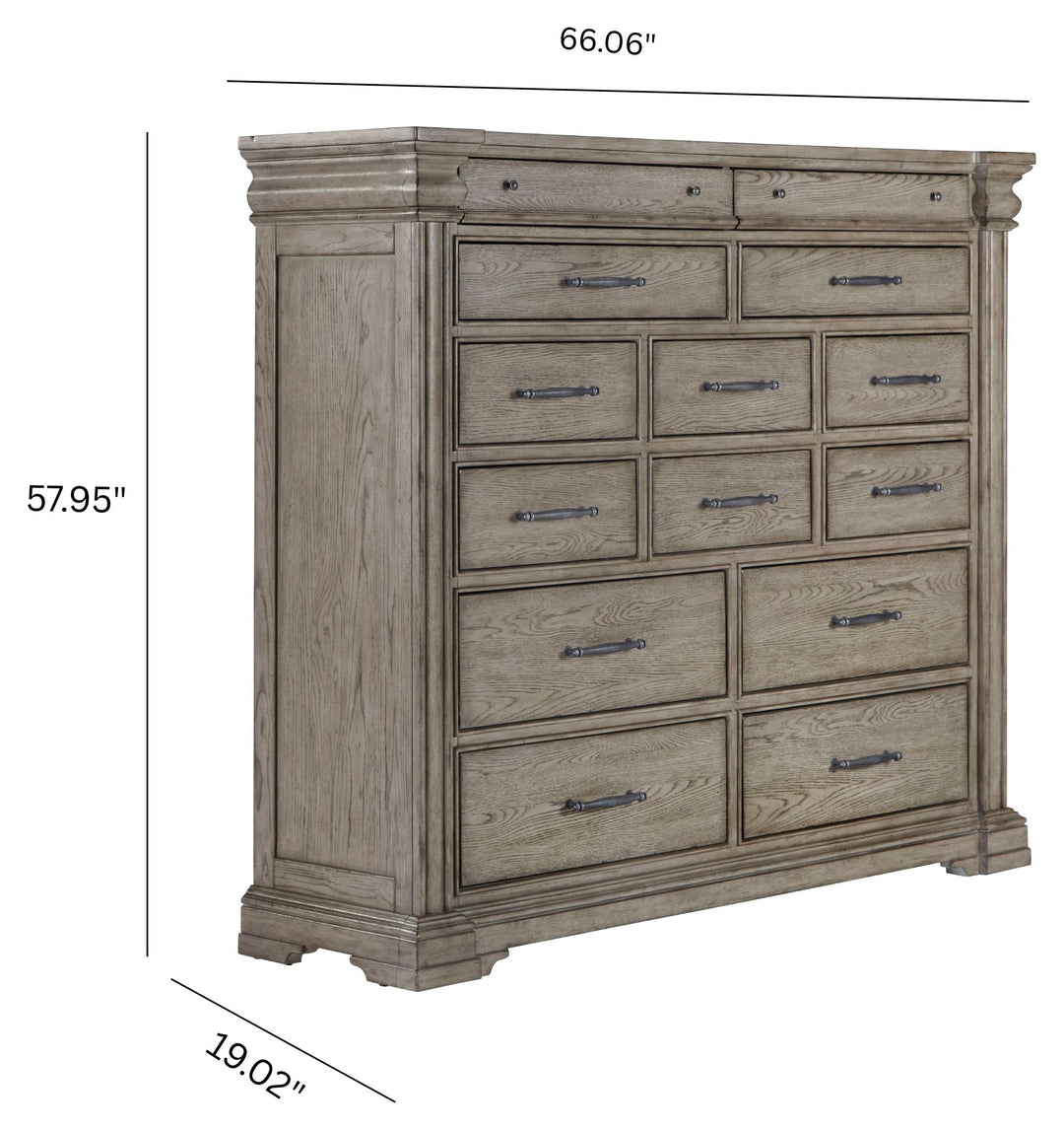 Madison Ridge Heritage Taupe 14 Drawer Master Chest - P091127