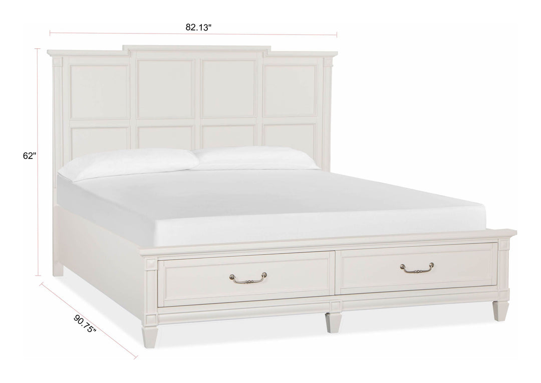 Willowbrook Egg Shell White California King Panel Storage Bed - B5324-74A