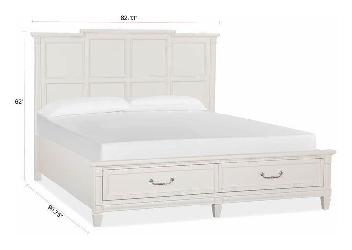 Willowbrook Egg Shell White Panel Storage Bed