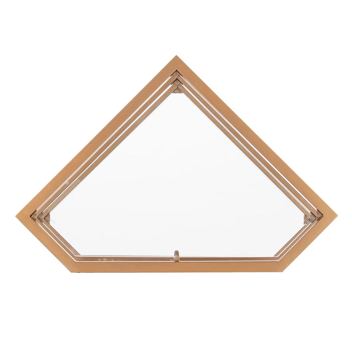 Jaymes Metal/Glass Corner TV Stand - Gold - AmericanHomeFurniture