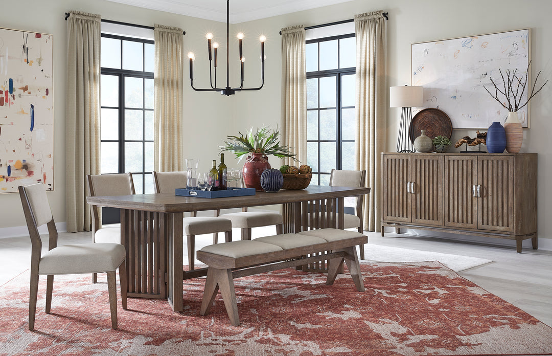 Kavanaugh Weathered Kona Brown Trestle Dining Table - D5612-21
