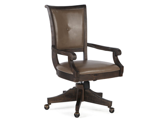 Sutton Place Weathered Charcoal Fully Upholstered Swivel Chair - H3612-82