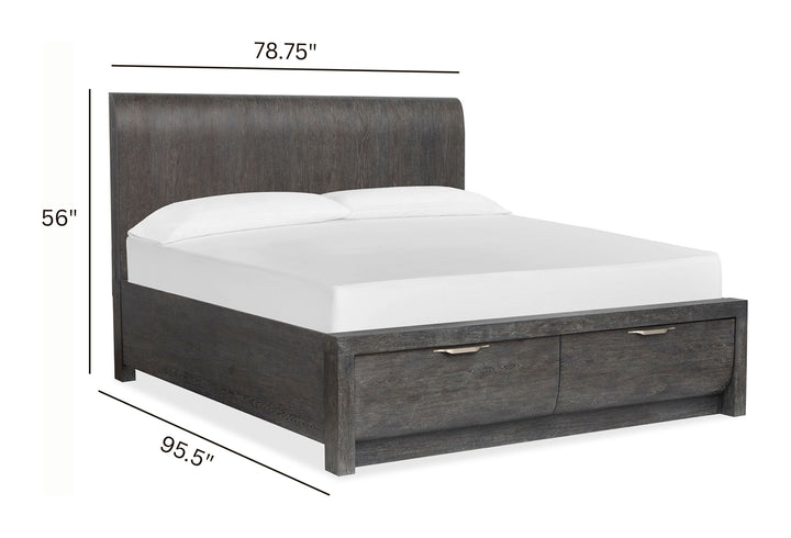 Kinsley Black Heron California King Panel Storage Bed - B5890-74A