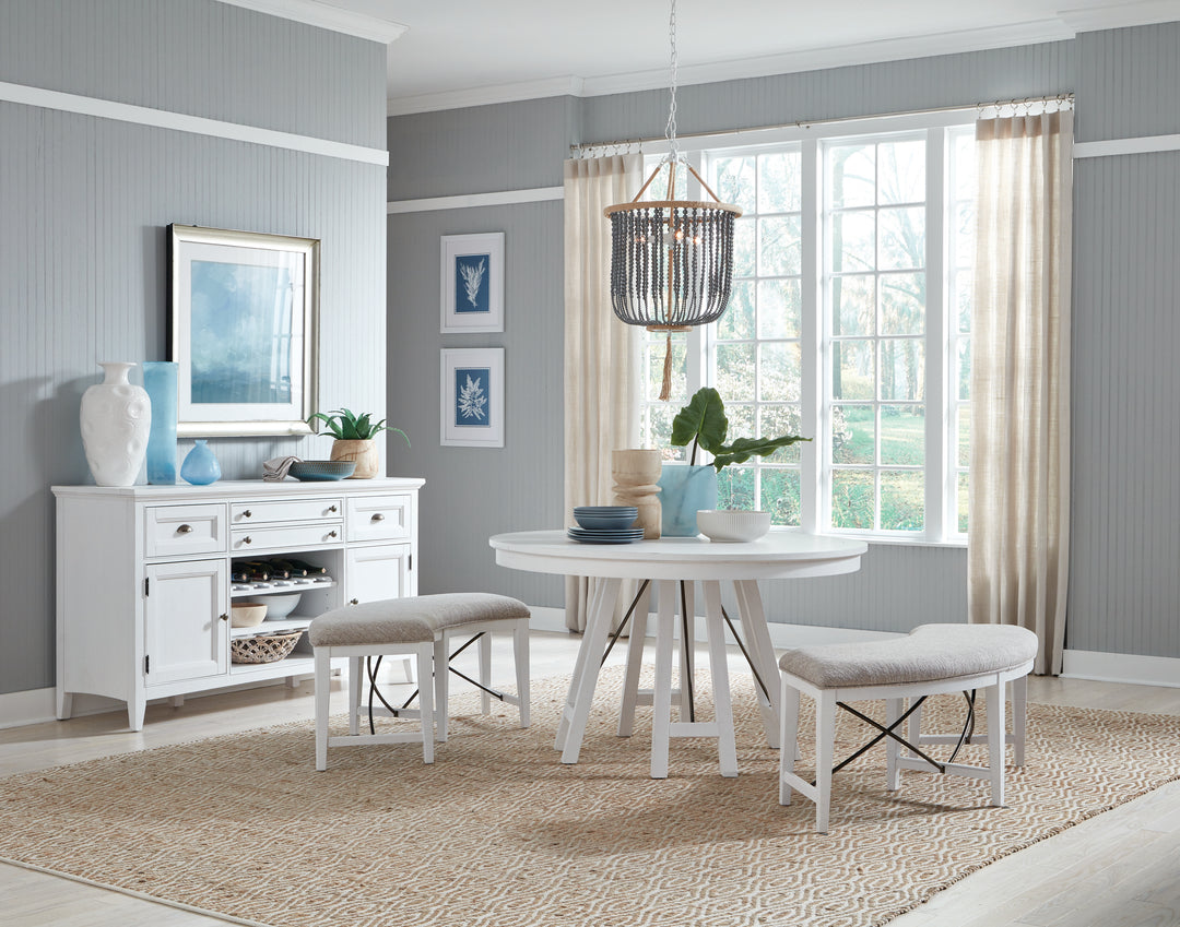 Heron Cove Chalk White And Dovetail Grey 52" Round Dining Table - D4400-27