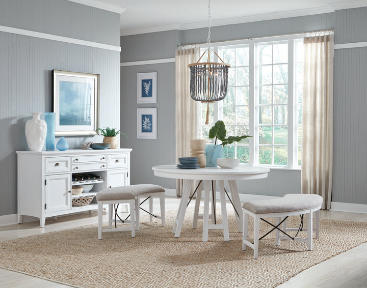 Heron Cove Chalk White And Dovetail Grey 52" Round Dining Table - D4400-27