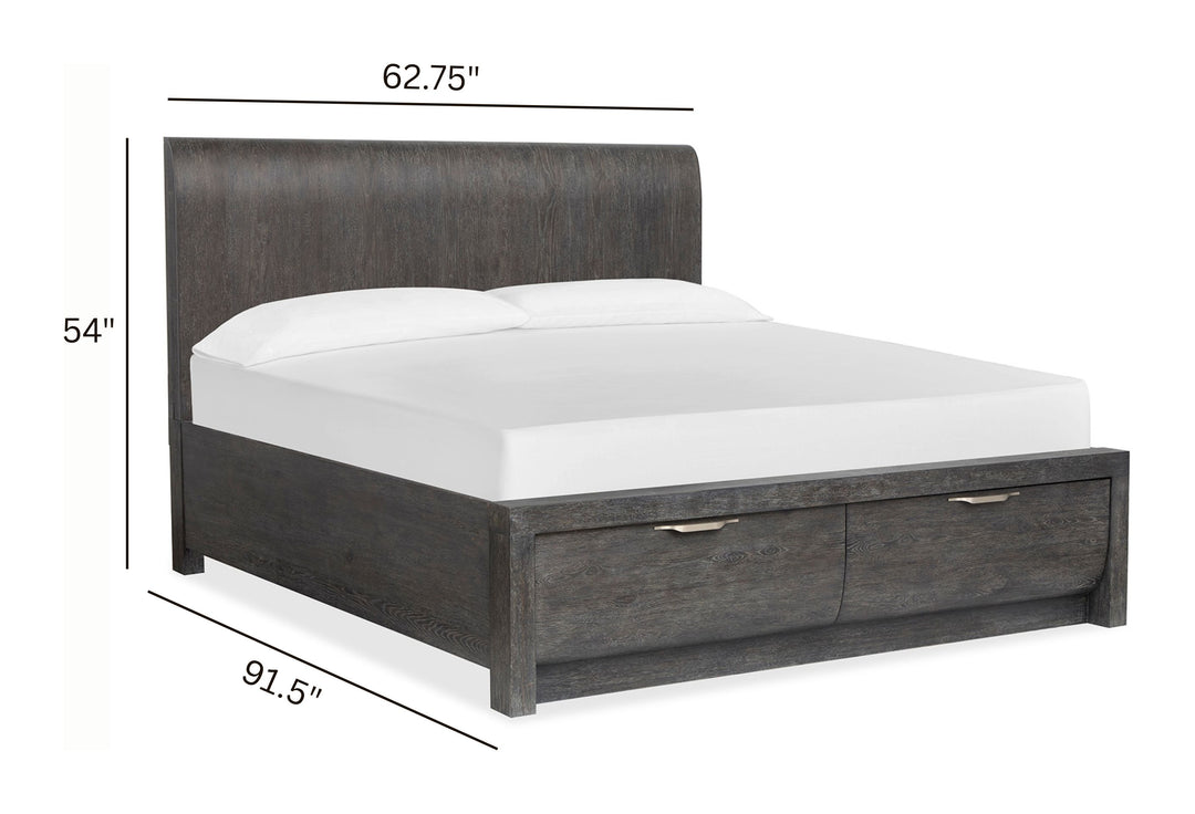 Kinsley Black Heron Queen Panel Storage Bed - B5890-54A