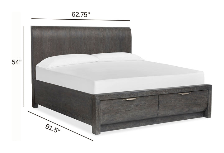 Kinsley Black Heron Queen Panel Storage Bed - B5890-54A