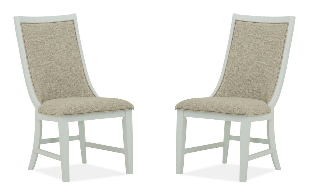 Heron Cove Chalk White And Dovetail Grey Upholstered Host Chair - Set of 2 - D4400-66