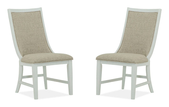 Heron Cove Chalk White And Dovetail Grey Upholstered Host Chair - Set of 2 - D4400-66