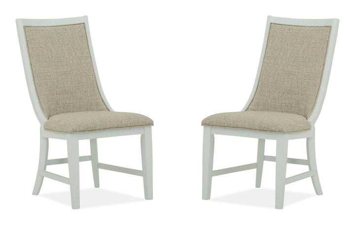 Heron Cove Chalk White And Dovetail Grey Upholstered Host Chair - Set of 2 - D4400-66