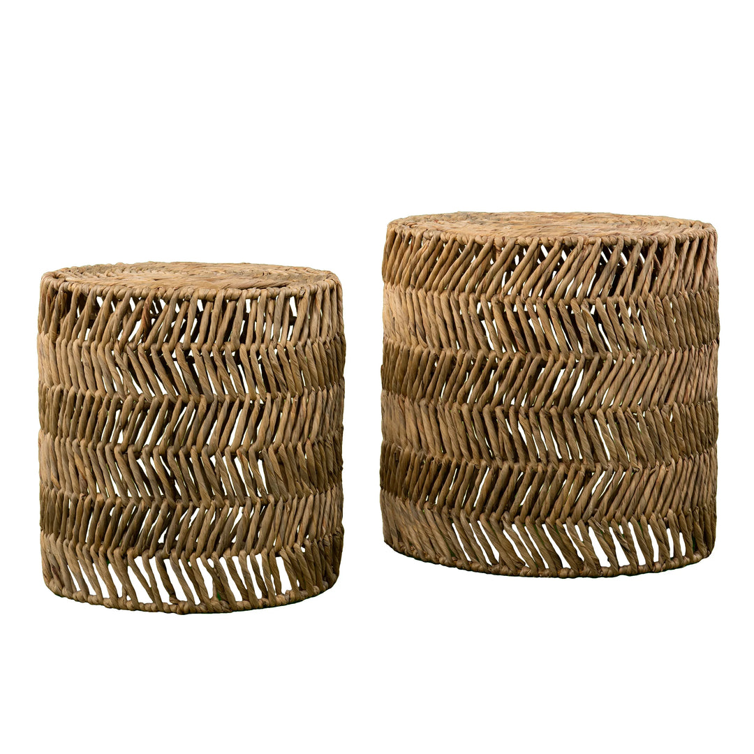 Davari Water Hyacinth Nesting Tables – 2pc Set - AmericanHomeFurniture