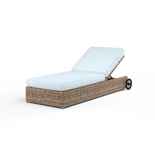 Havana Adjustable Chaise in Canvas Skyline w/ Self Welt