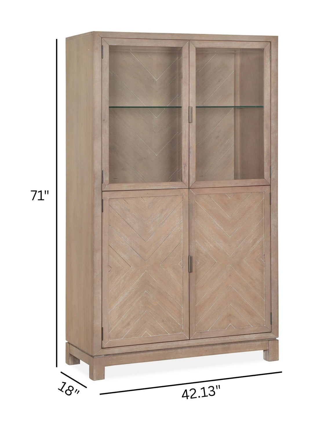 Ainsley Cerused Khaki Display Cabinet - D5333-08