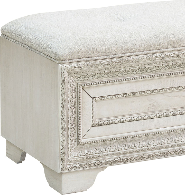 Camila Creamy White Storage Bed Bench - P269132S