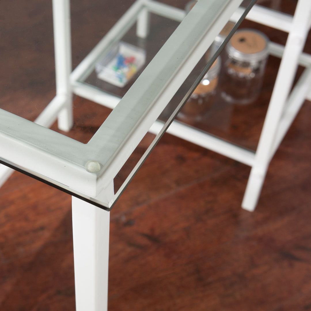 American Home Furniture | SEI Furniture - Layton Metal/Glass Student Desk - White