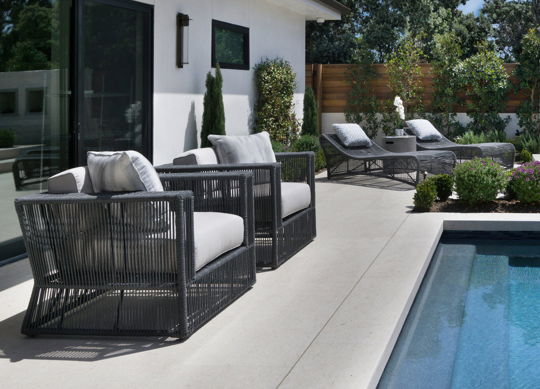 Milano Club Chair in Dupione Celeste w/ Self Welt