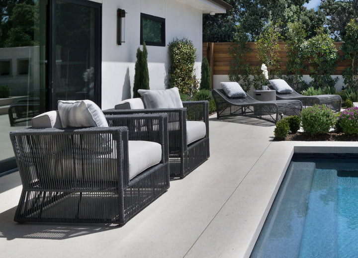 Milano Club Chair in Dupione Celeste w/ Self Welt
