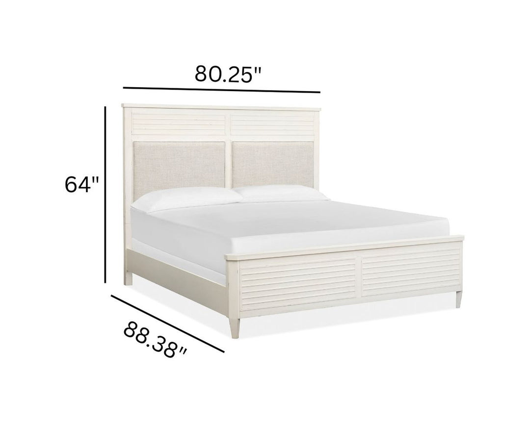 Echo Isles Sea Pearl And Driftwood King Upholstered Panel Bed - B6310-65