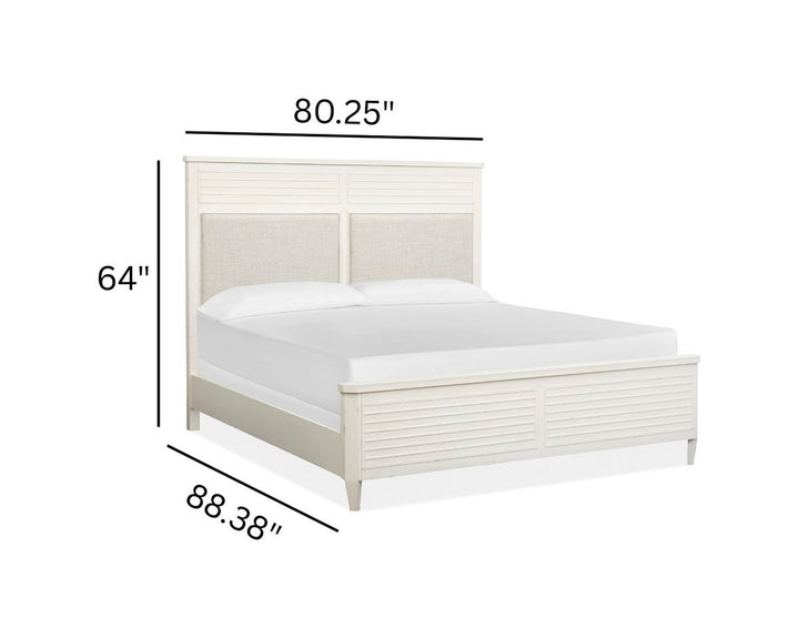 Echo Isles Sea Pearl And Driftwood King Upholstered Panel Bed - B6310-65