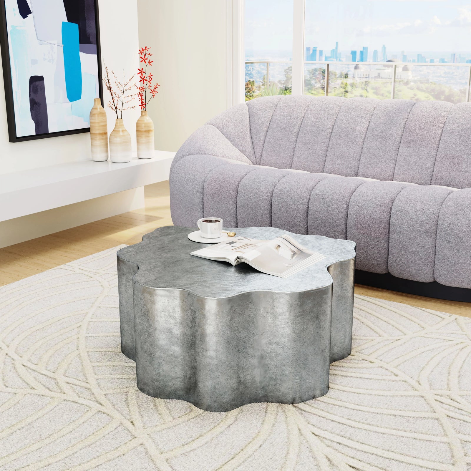 Zuo Kortha Coffee Table Antique Silver COFFEE TABLES