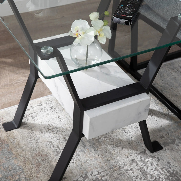 Darvette Glass-Top End Table - AmericanHomeFurniture