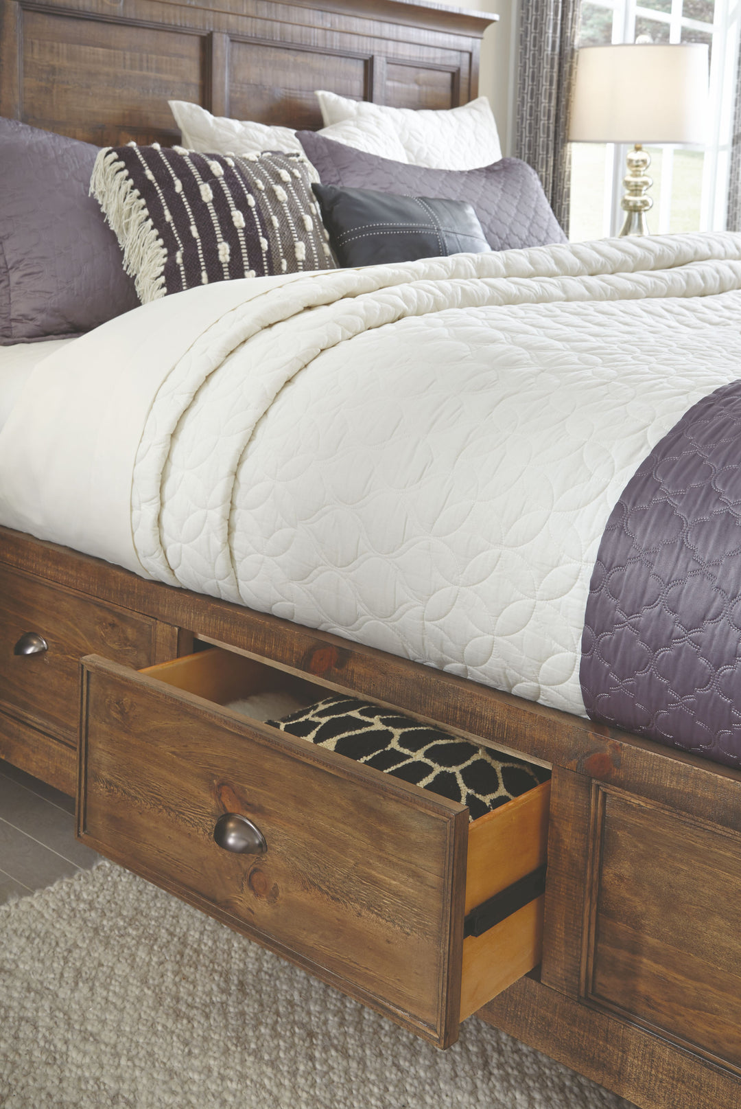 Bay Creek Toasted Nutmeg Queen Panel Storage Bed - B4398-55