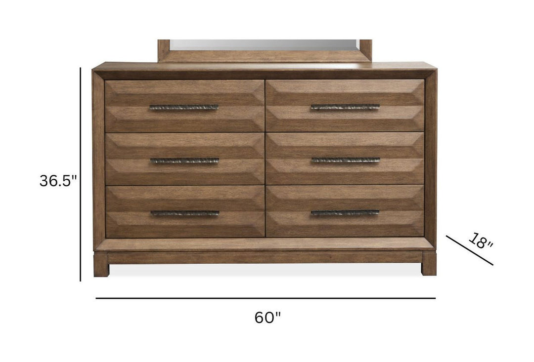 Callisto Bourbon Brown Double Drawer Dresser - B6396-22