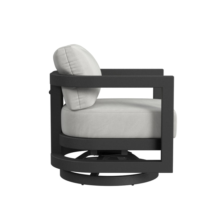 Malibu Swivel Chair in Cast Silver, No Welt