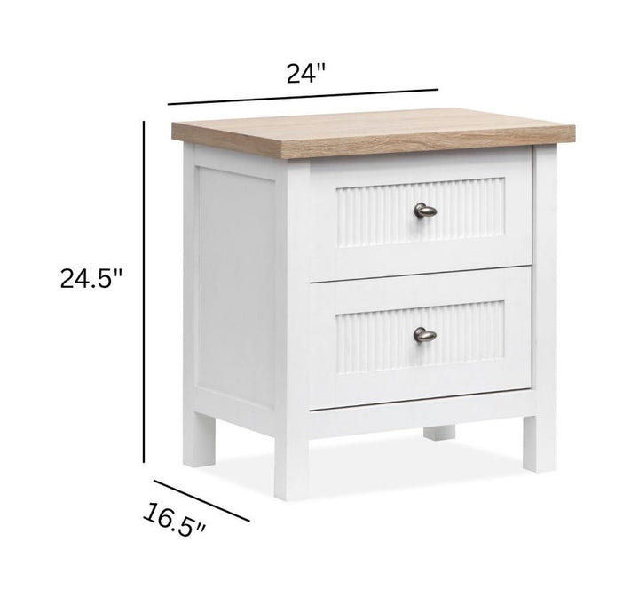 Windmill Harbour White Whisp And Sand Drawer Nightstand - B6313-01