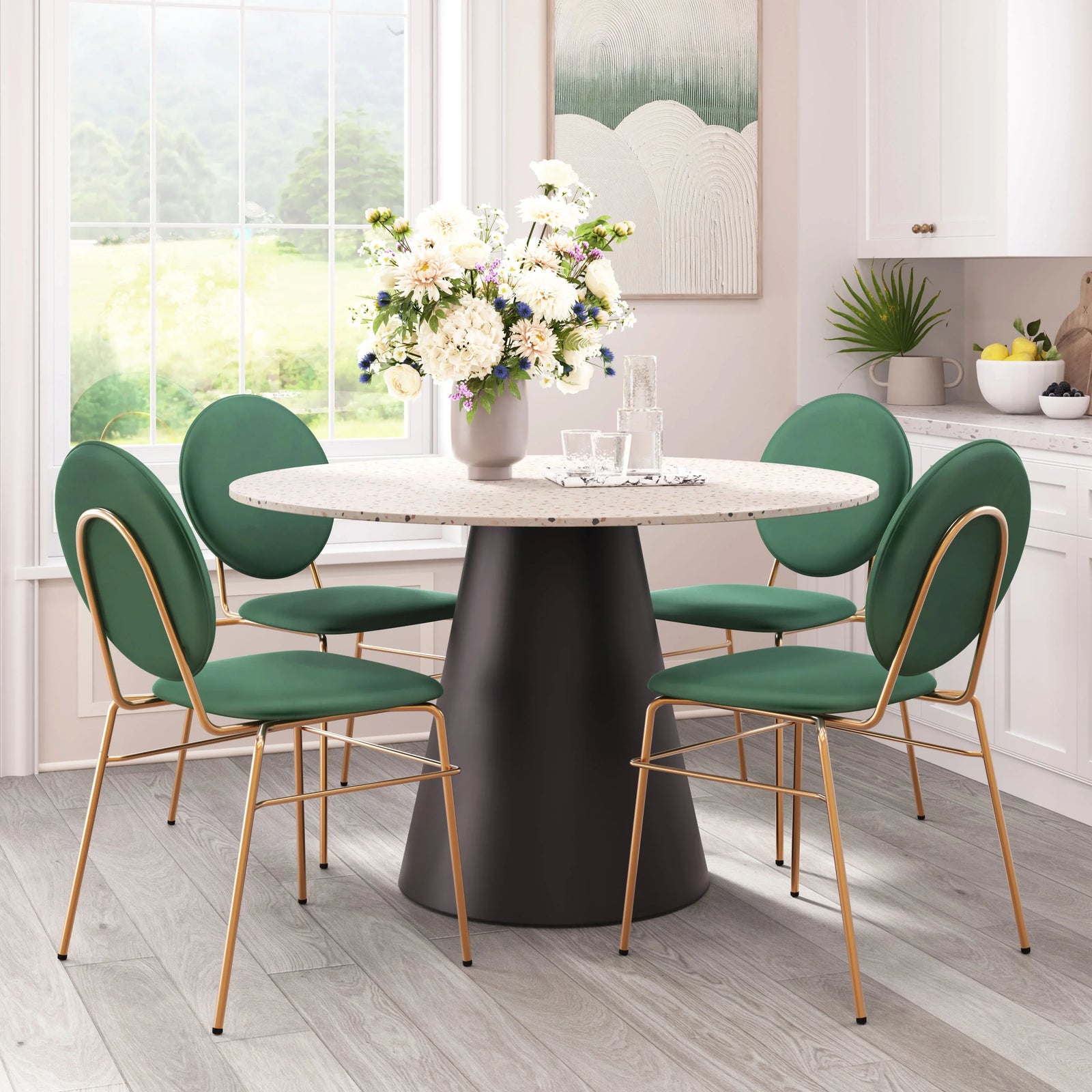 Zuo Jorf Dining Table Beige & Bronze DINING TABLES