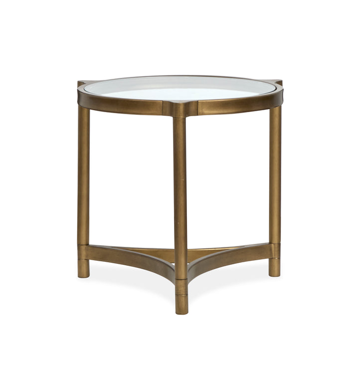 Cassidy Aged Brass And Volakas Classic Round End Table - T6357-05