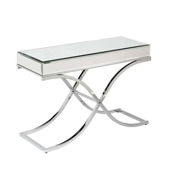 SEI Furniture Ava Mirrored Console Table - Chrome CONSOLE TABLES