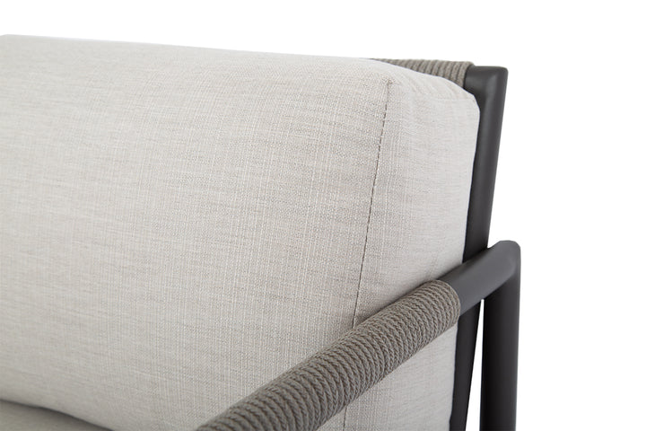 Pietra Club Chair in Dupione Celeste, No Welt