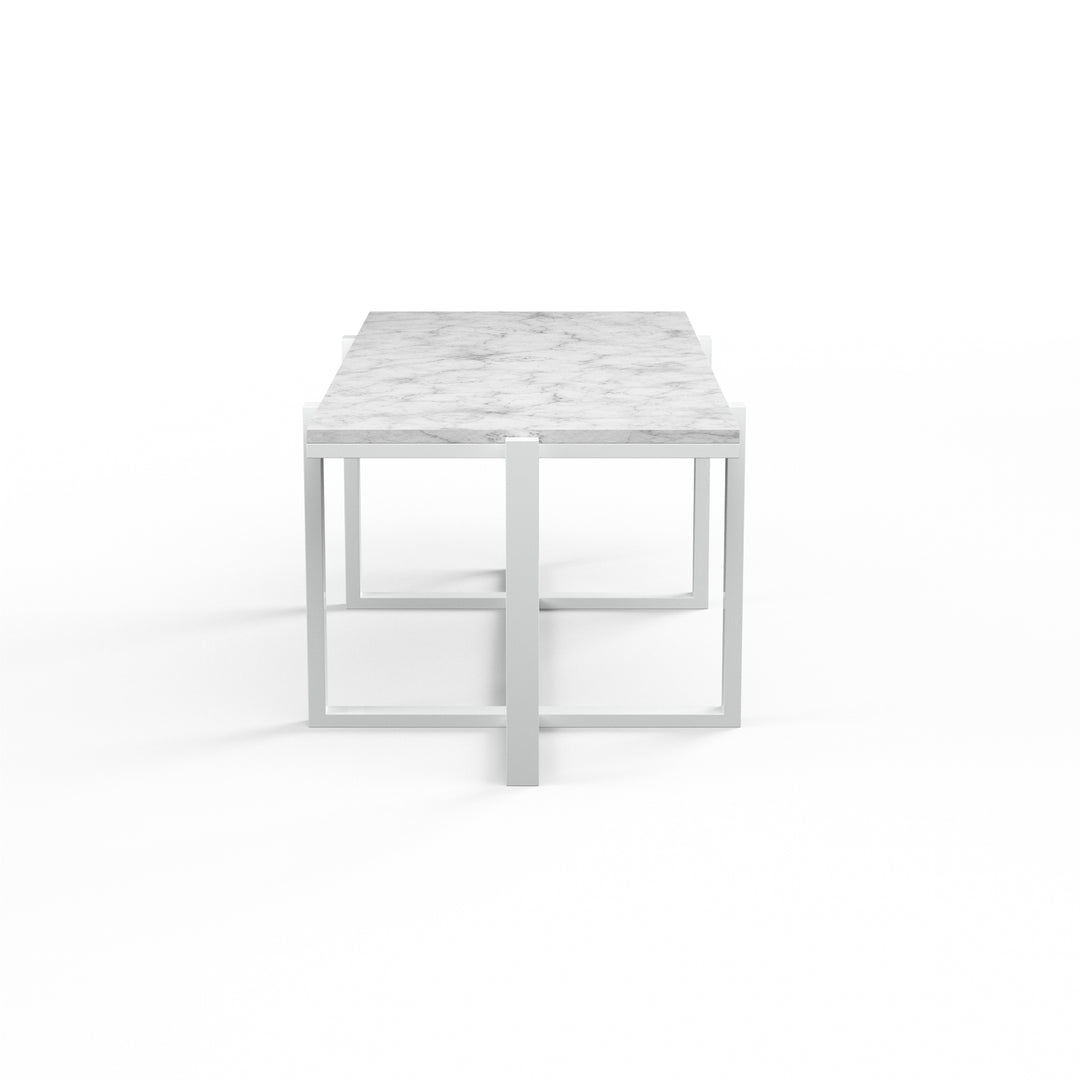 American Home Furniture | Sunset West - Rectangle Coffee Table, Front Finish with Carrara Marble Top