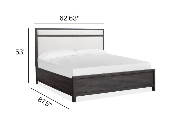 Merrifield Raisin Black Queen Upholstered Panel Bed - B6308-55