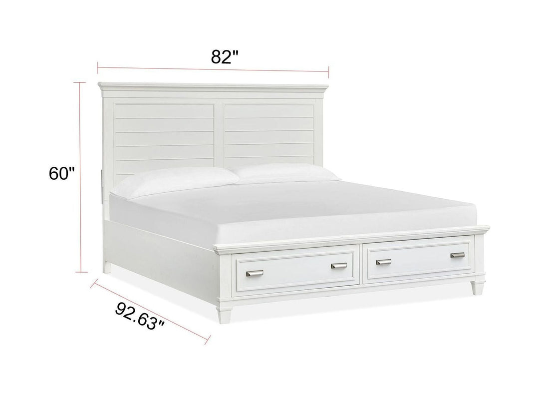 Charleston White Dove White Panel Storage Bed