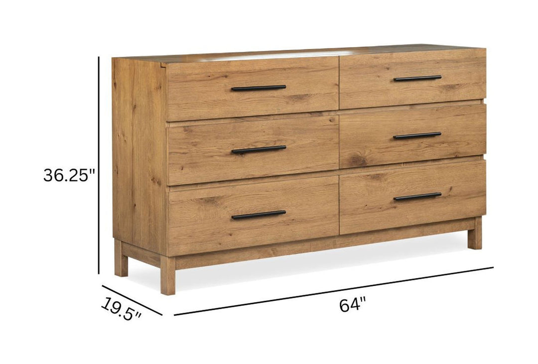 Davenport Rustic Caramel Double Drawer Dresser - B6309-22