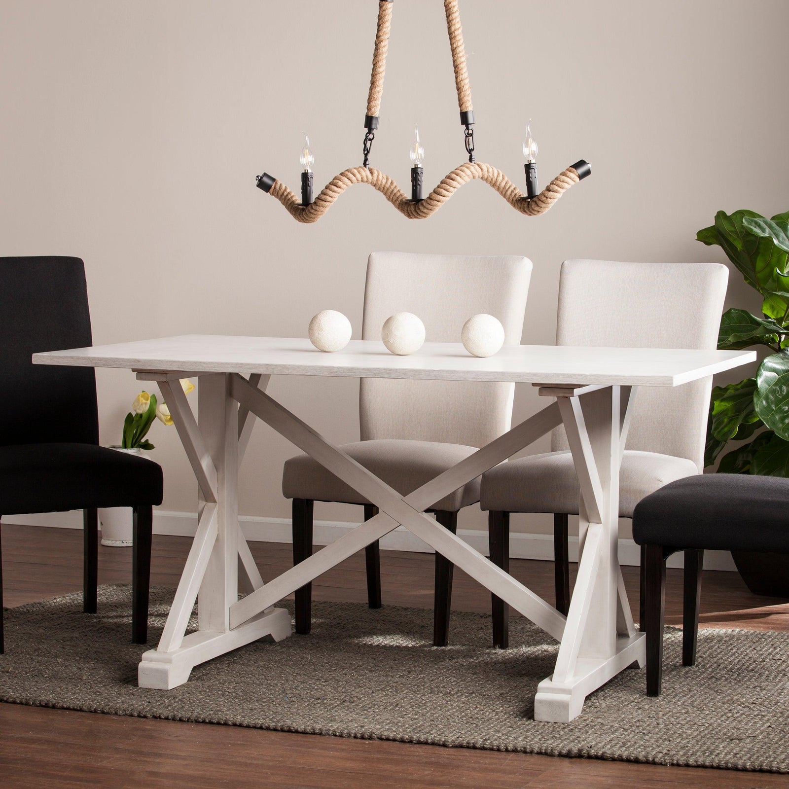 SEI Furniture Cardwell Distressed Farmhouse Dining Table DINING TABLES