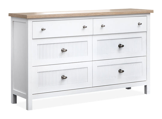 Windmill Harbour White Whisp And Sand Double Drawer Dresser - B6313-22