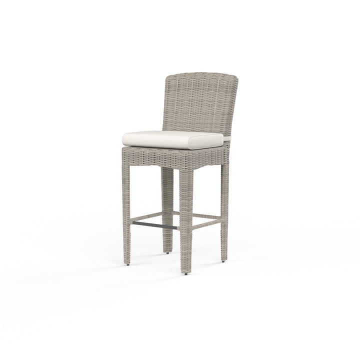 American Home Furniture | Sunset West - Manhattan Barstool in Linen Canvas w/ Self Welt